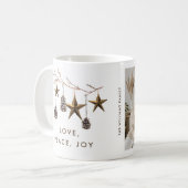 Elegantes Minimalistisches Boho Weihnachts-Foto Kaffeetasse (Vorderseite Links)