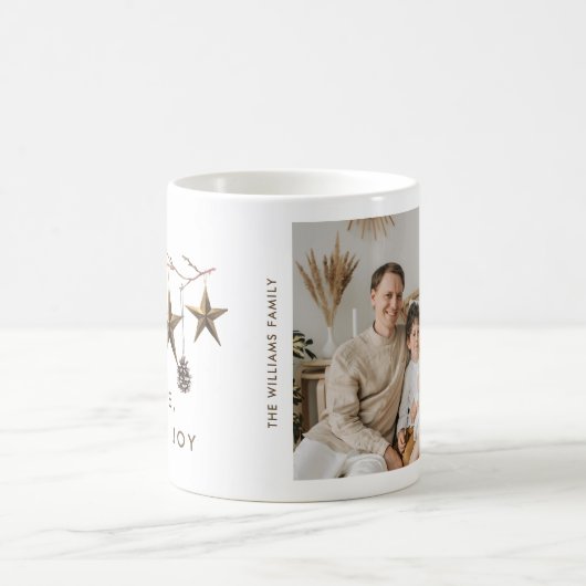Elegantes Minimalistisches Boho Weihnachts-Foto Kaffeetasse (Mittel)