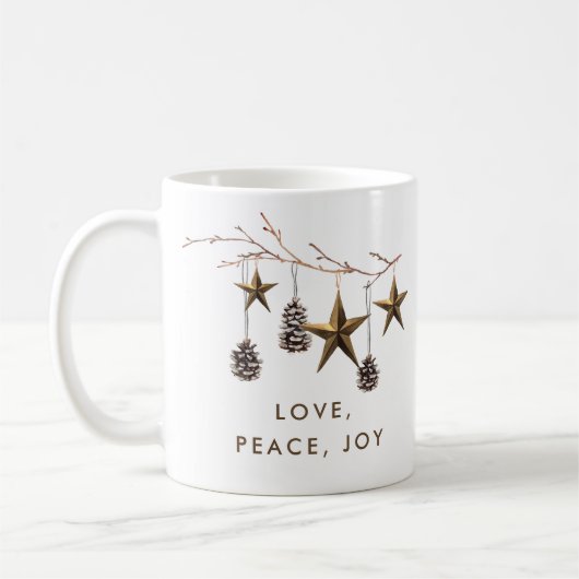Elegantes Minimalistisches Boho Weihnachts-Foto Kaffeetasse (Links)