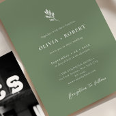 Elegantes Minimalistisches botanisches Foto Hochze Einladung