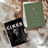 Elegantes Minimalistisches botanisches Foto Hochze Einladung