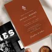 Elegantes Minimalistisches botanisches Foto Hochze Einladung