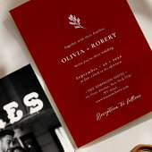 Elegantes Minimalistisches botanisches Foto Hochze Einladung