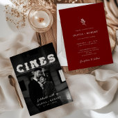 Elegantes Minimalistisches botanisches Foto Hochze Einladung