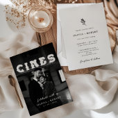 Elegantes Minimalistisches botanisches Foto Hochze Einladung