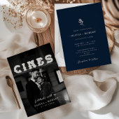 Elegantes Minimalistisches botanisches Foto Hochze Einladung