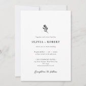 Elegantes Minimalistisches botanisches Foto Hochze Einladung (Vorderseite)