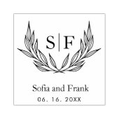 Elegantes Minimalistisches Botanisches Hochzeitmon Gummistempel (Prägung)