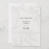 Elegantes Minimalistisches botanisches Save the Da Save The Date (Vorderseite)