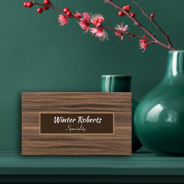 Elegantes, minimalistisches, braunes Holz Visitenkarte