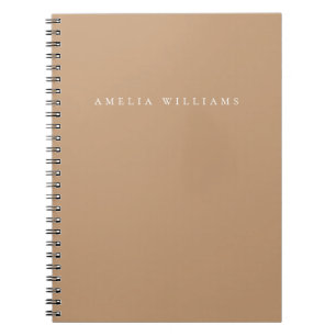 Elegantes minimalistisches braunes Monogramm Notizblock