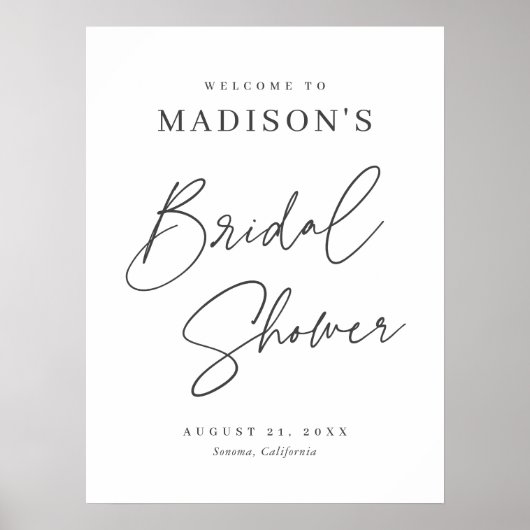 Elegantes Minimalistisches Brautparty Begrüßungsze Poster (Vorne)