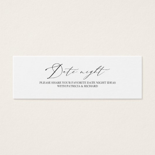 Elegantes Minimalistisches Brautparty Datum Nachtk (Vorderseite)