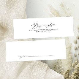 Elegantes Minimalistisches Brautparty Datum Nachtk