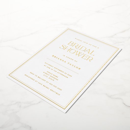 Elegantes Minimalistisches Brautparty Folieneinladung (Gedreht)