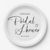 Elegantes Minimalistisches Brautparty Pappteller (Vorderseite)