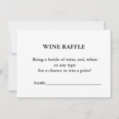 Elegantes Minimalistisches Brautparty Raffle Einladung (Vorderseite)
