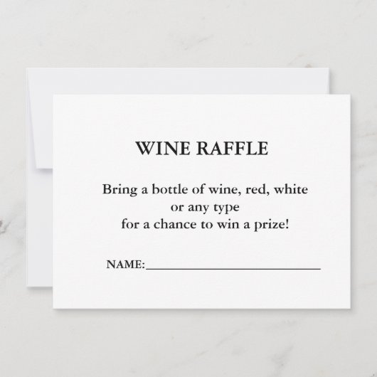 Elegantes Minimalistisches Brautparty Raffle Einladung (Vorderseite)