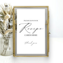 Elegantes Minimalistisches Brautparty Rezept Karte