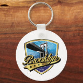Elegantes Minimalistisches Brooklyn Logo-Design Schlüsselanhänger (Rückseite)