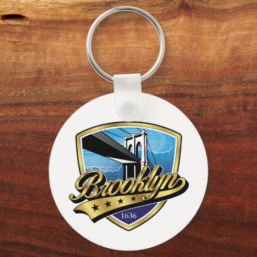 Elegantes Minimalistisches Brooklyn Logo-Design Schlüsselanhänger (Rückseite)