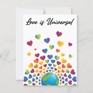 Elegantes minimalistisches bunter Regenbogen-Herz- Postkarte