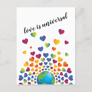 Elegantes minimalistisches bunter Regenbogen Herz  Postkarte