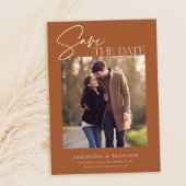 Elegantes Minimalistisches Burnt Orange Foto Save The Date