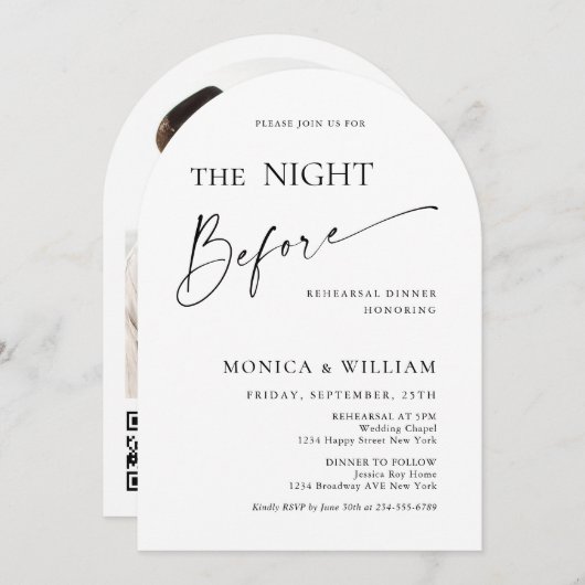 Elegantes Minimalistisches Calligrafy Probe Dinner Einladung (Vorne/Hinten)