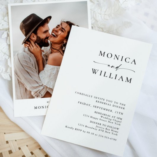 Elegantes Minimalistisches Calligrafy Probe Dinner Einladung