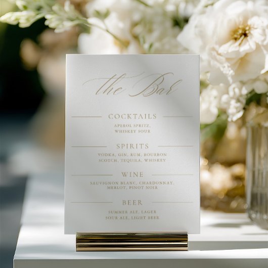 Elegantes Minimalistisches Calligrafy Wedding Bar 