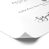 Elegantes Minimalistisches Calligrafy Wedding Bar  Poster (Ecke)