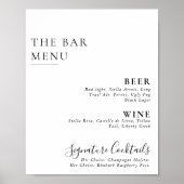 Elegantes Minimalistisches Calligrafy Wedding Bar  Poster (Vorne)