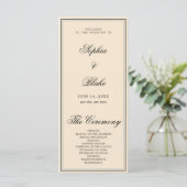 Elegantes Minimalistisches Champagner-Hochzeitspro (Stehend Vorderseite)