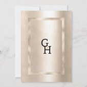 Elegantes, minimalistisches Champagnergold Save th Einladung (Rückseite)