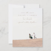 Elegantes Minimalistisches Chic Script-Foto Save t (Vorderseite)