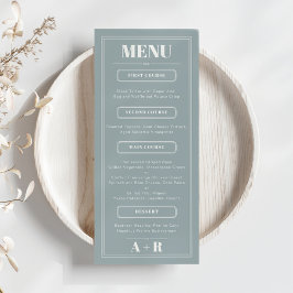 Elegantes Minimalistisches Chic Wedding Menu Menükarte