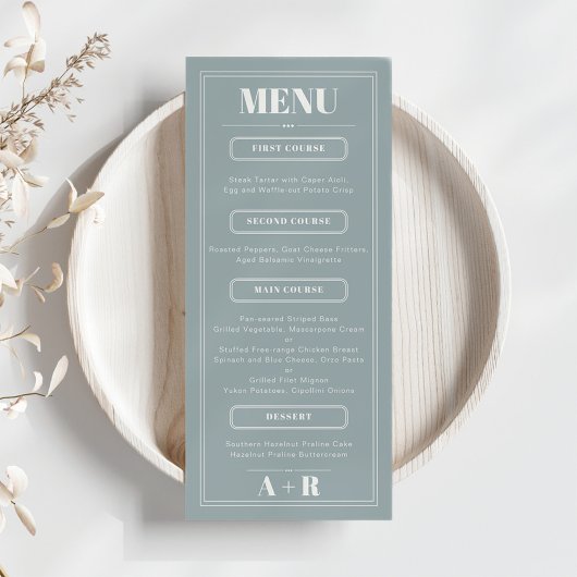 Elegantes Minimalistisches Chic Wedding Menu Menükarte