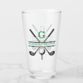 Elegantes Minimalistisches Custom Golf Monogram Glas (Rückseite)