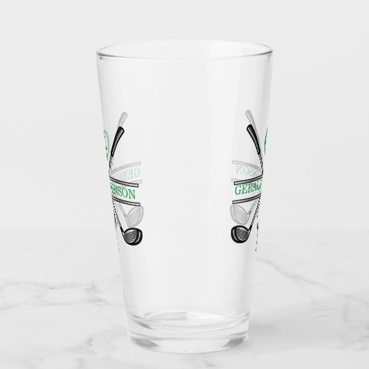 Elegantes Minimalistisches Custom Golf Monogram Glas (Links)