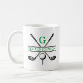 Elegantes Minimalistisches Custom Golf Monogram Kaffeetasse (Links)