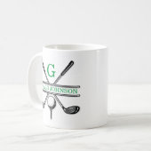 Elegantes Minimalistisches Custom Golf Monogram Ma Kaffeetasse (Vorderseite Links)