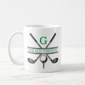 Elegantes Minimalistisches Custom Golf Monogram Ma Kaffeetasse (Links)