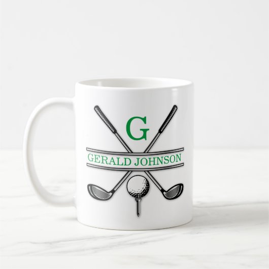 Elegantes Minimalistisches Custom Golf Monogram Ma Kaffeetasse (Links)