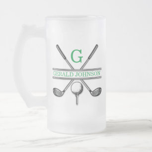 Elegantes Minimalistisches Custom Golf Monogram Ma Mattglas Bierglas