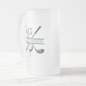 Elegantes Minimalistisches Custom Golf Monogram Mattglas Bierglas (Vorderseite Links)