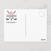 Elegantes Minimalistisches Custom Golf Monogram Postkarte (Rückseite)