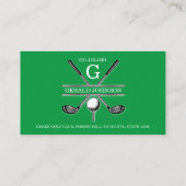 Elegantes Minimalistisches Custom Golf Monogram Visitenkarte (Rückseite)