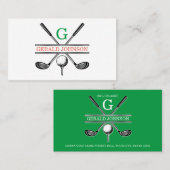 Elegantes Minimalistisches Custom Golf Monogram Visitenkarte (Vorne/Hinten)