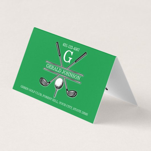 Elegantes Minimalistisches Custom Golf Monogram Visitenkarten (Rückseite)